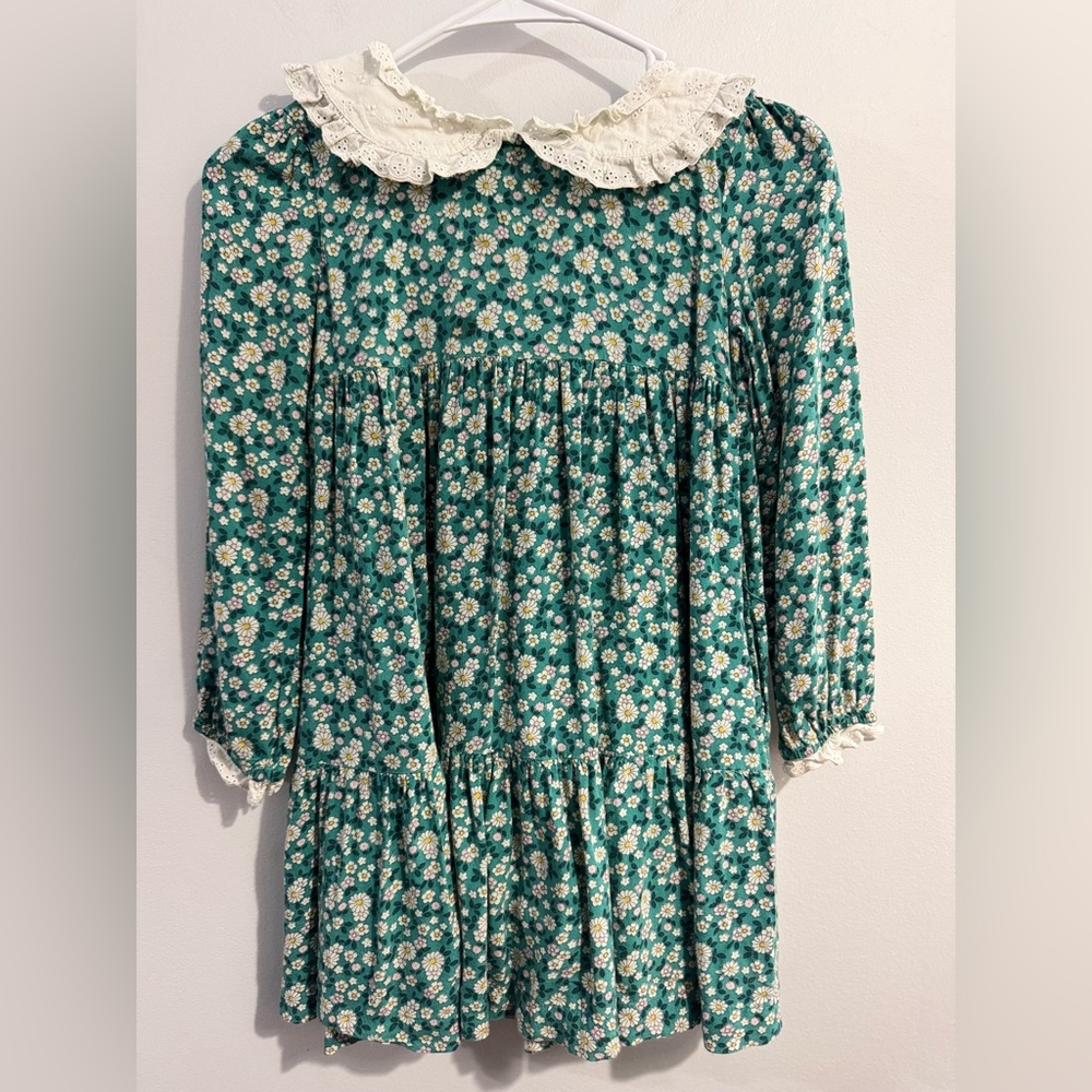 Mini Biden Girls Floral Tiered Collar Dress Size 7/8